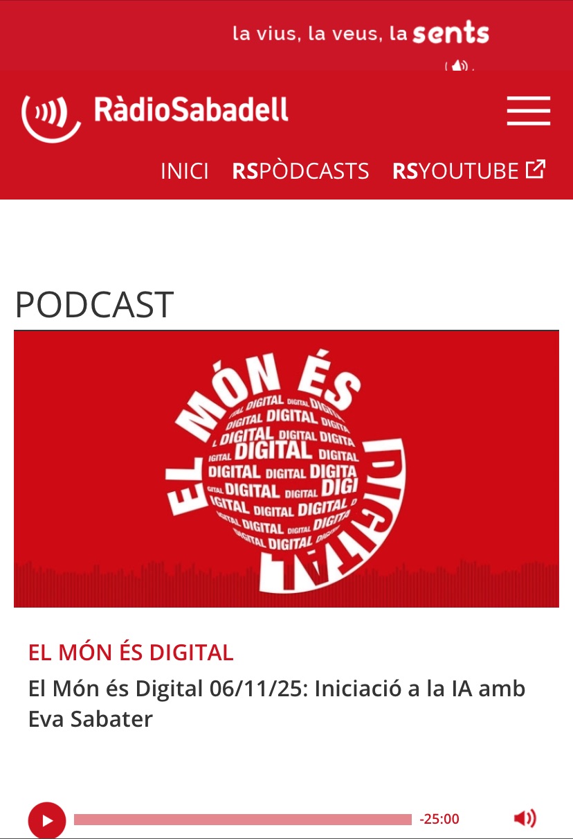 Entrevista en Ràdio Sabadell sobre humanización de la inteligencia artificial